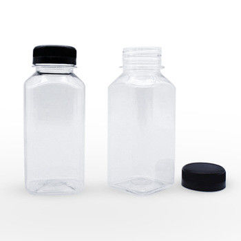 Screw Caps Plastic Juice Bottles Transparent 350ml 8 Oz Juice Bottles