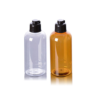 Flip 300ml Amber Plastic Shampoo Bottles Lotion clear