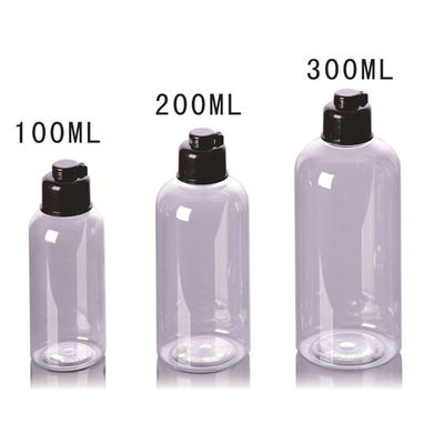 Flip 300ml Amber Plastic Shampoo Bottles Lotion clear