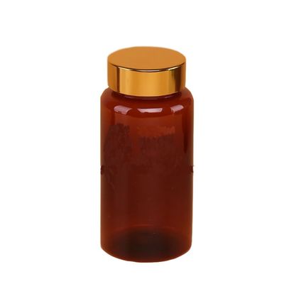 Capsule 250ml Amber Plastic Bottle Liquid Pet Screw Cap
