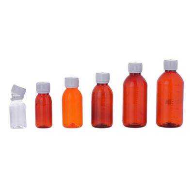 Cough Syrup 500ml White Plastic Bottle 100ml Amber Plastic Bottles