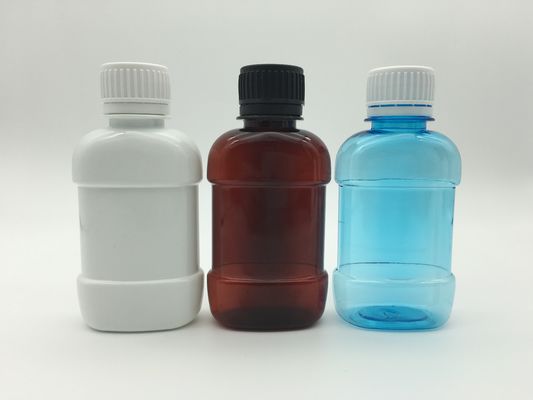 Plastikowe butelki do płukania jamy ustnej w kolorze różowym PE, płaskie 250 ml